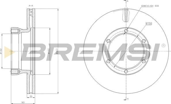 Bremsi CD5130V - Тормозной диск autosila-amz.com