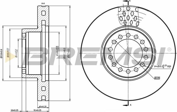 Bremsi CD5319V - Тормозной диск autosila-amz.com