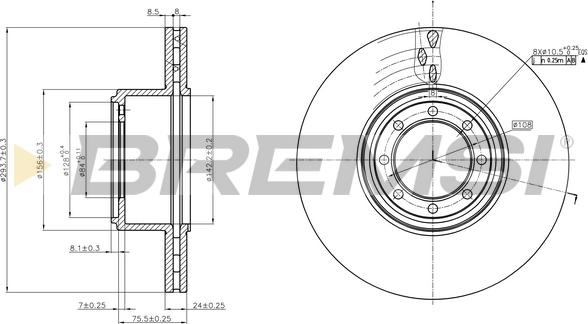 Bremsi CD5320V - Тормозной диск autosila-amz.com