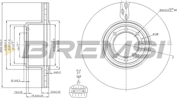 Bremsi CD5321V - Тормозной диск autosila-amz.com