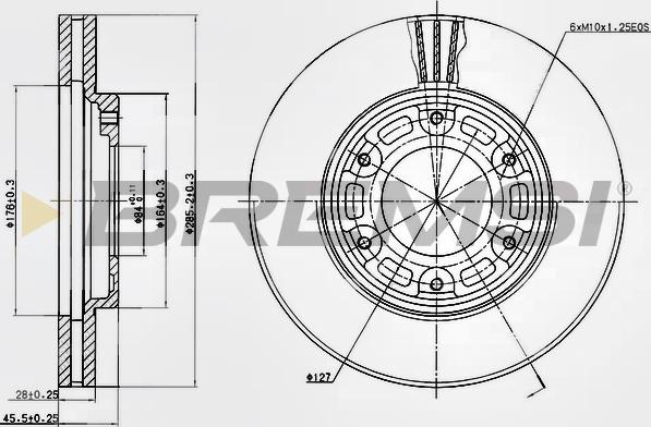 Bremsi CD6991V - Тормозной диск autosila-amz.com