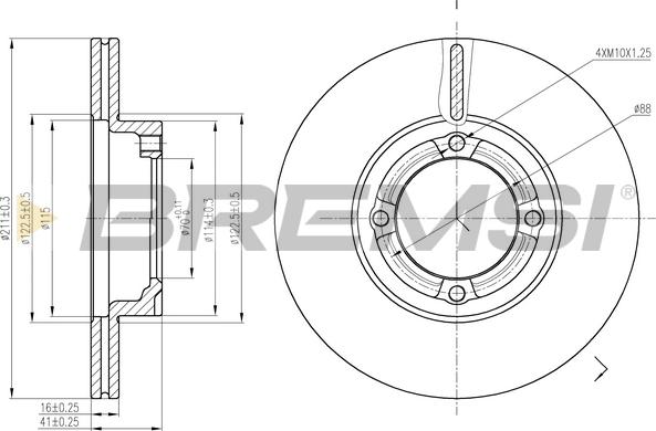 Bremsi CD6941V - Тормозной диск autosila-amz.com