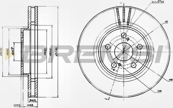 Bremsi CD6957V - Тормозной диск autosila-amz.com