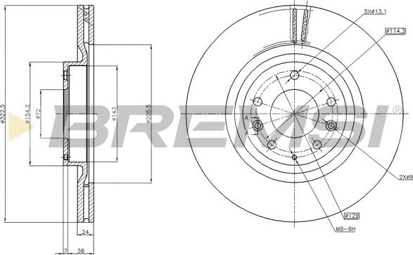 Bremsi CD6960V - Тормозной диск autosila-amz.com