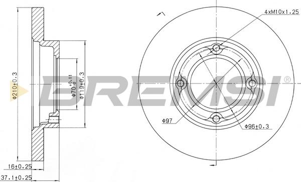 Bremsi CD6968S - Тормозной диск autosila-amz.com