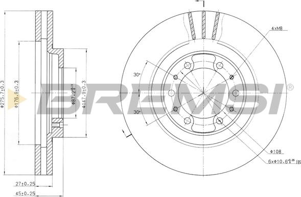 Bremsi CD6974V - Тормозной диск autosila-amz.com