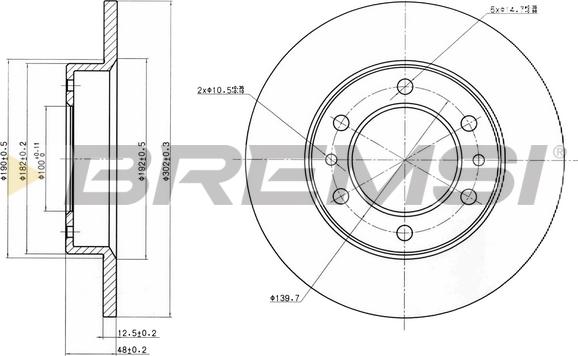 Bremsi CD6444S - Тормозной диск autosila-amz.com