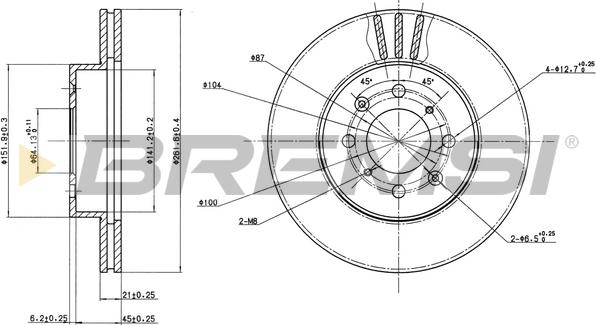 Bremsi CD6448V - Тормозной диск autosila-amz.com