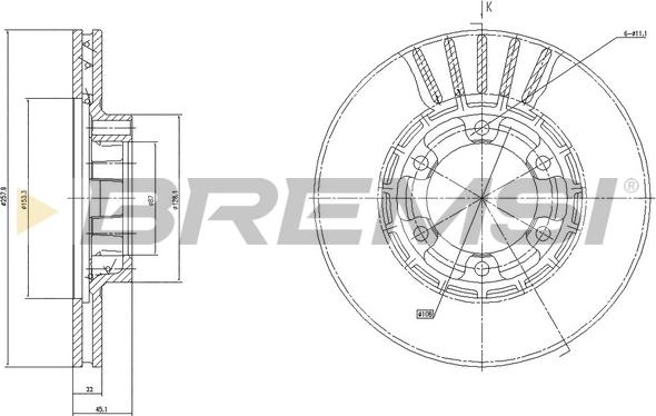 Bremsi CD6458V - Тормозной диск autosila-amz.com