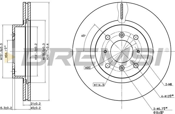 Bremsi CD6453V - Тормозной диск autosila-amz.com