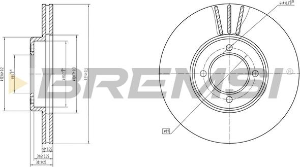 Bremsi CD6414V - Тормозной диск autosila-amz.com