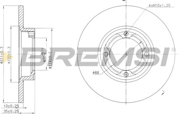 Bremsi CD6418S - Тормозной диск autosila-amz.com