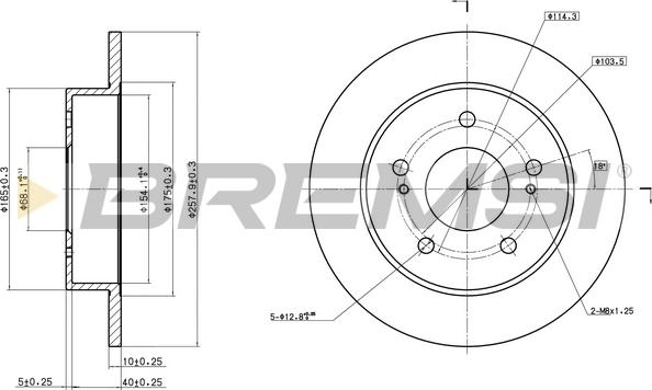 Bremsi CD6549S - Тормозной диск autosila-amz.com