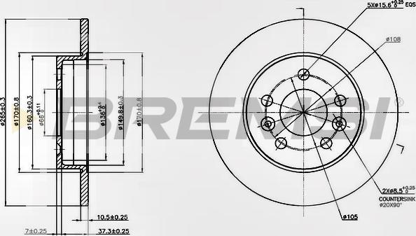 Bremsi CD6566S - Тормозной диск autosila-amz.com