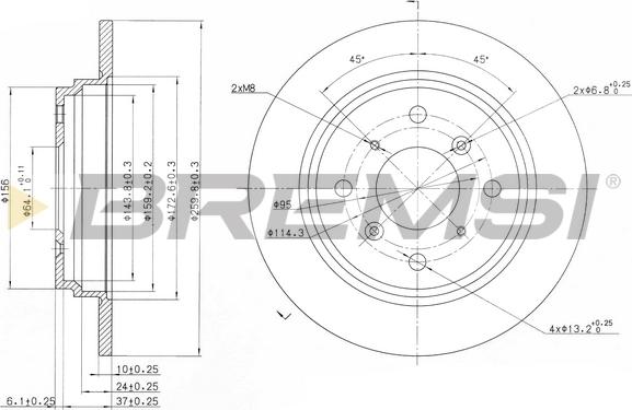 Bremsi CD6512S - Тормозной диск autosila-amz.com