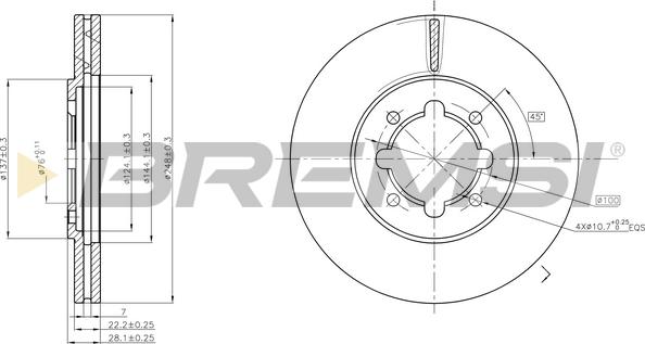 Bremsi CD6609V - Тормозной диск autosila-amz.com