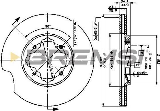 Bremsi CD6619V - Тормозной диск autosila-amz.com