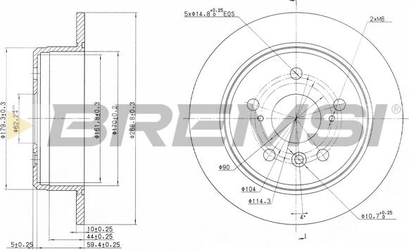 Bremsi CD6684S - Тормозной диск autosila-amz.com