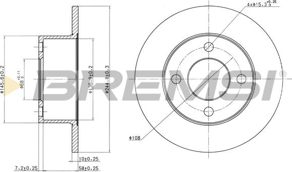 Bremsi CD6625S - Тормозной диск autosila-amz.com