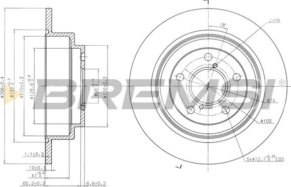 Bremsi CD6678S - Тормозной диск autosila-amz.com