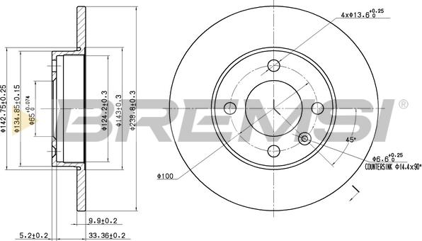 Bremsi CD6042S - Тормозной диск autosila-amz.com