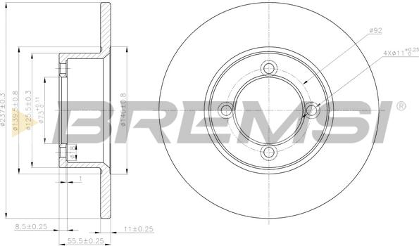 Bremsi CD6001S - Тормозной диск autosila-amz.com