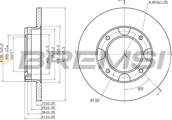 Bremsi CD6087S - Тормозной диск autosila-amz.com