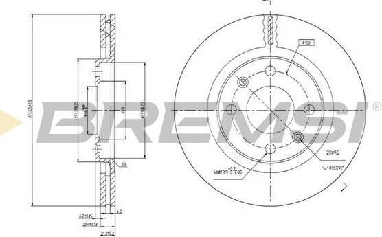 Bremsi CD6192V - Тормозной диск autosila-amz.com