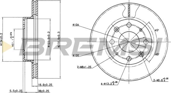 Bremsi CD6152V - Тормозной диск autosila-amz.com
