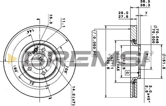 Bremsi CD6104S - Тормозной диск autosila-amz.com