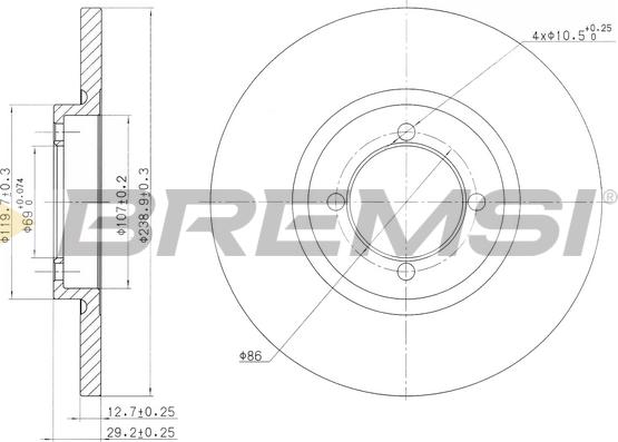 Bremsi CD6115S - Тормозной диск autosila-amz.com