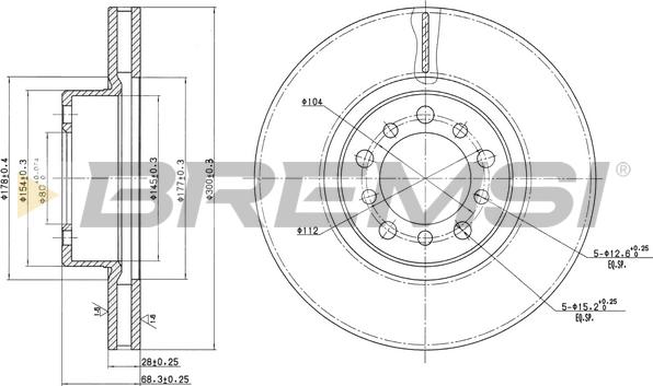 Bremsi CD6185V - Тормозной диск autosila-amz.com