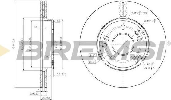 Bremsi CD6181V - Тормозной диск autosila-amz.com