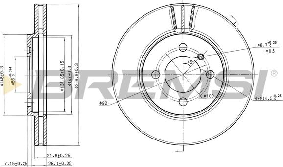 Bremsi CD6182V - Тормозной диск autosila-amz.com