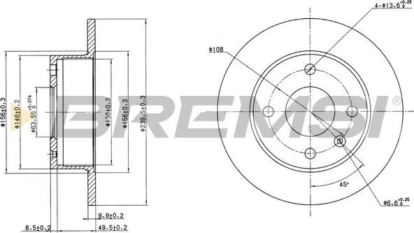 Bremsi CD6135S - Тормозной диск autosila-amz.com