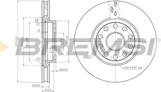 Bremsi CD6802V - Тормозной диск autosila-amz.com