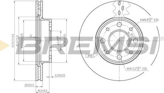 Bremsi CD6888V - Тормозной диск autosila-amz.com