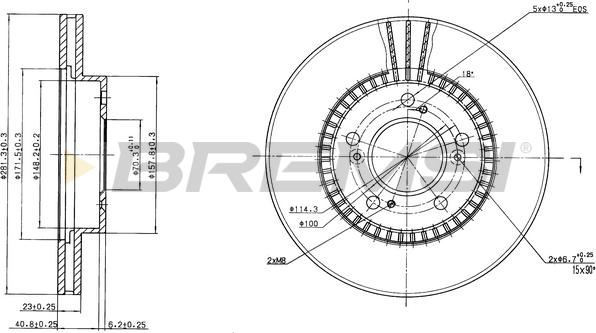 Bremsi CD6829V - Тормозной диск autosila-amz.com