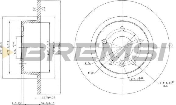 Bremsi CD6874S - Тормозной диск autosila-amz.com