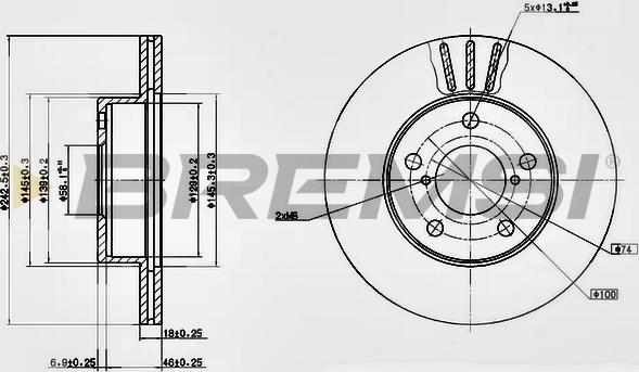 Bremsi CD6876V - Тормозной диск autosila-amz.com