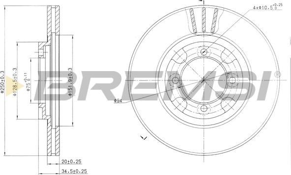 Bremsi CD6342V - Тормозной диск autosila-amz.com