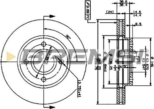 Bremsi CD6364V - Тормозной диск autosila-amz.com