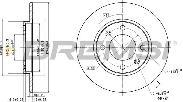 Bremsi CD6244S - Тормозной диск autosila-amz.com