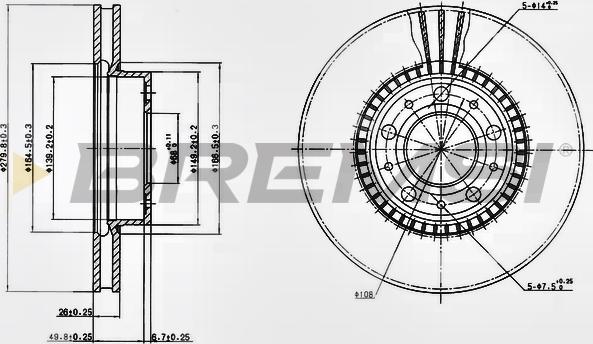 Bremsi CD6255V - Тормозной диск autosila-amz.com