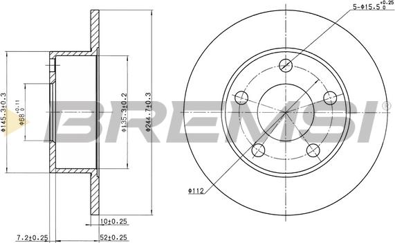 Bremsi CD6265S - Тормозной диск autosila-amz.com