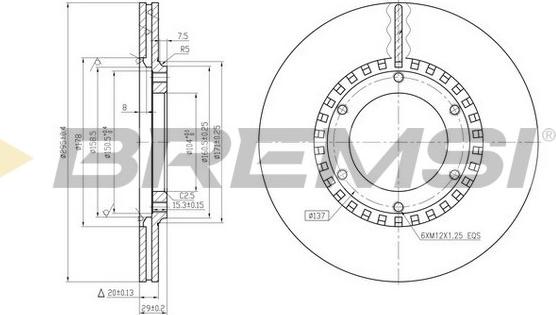 Bremsi CD6218V - Тормозной диск autosila-amz.com