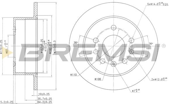 Bremsi CD6756S - Тормозной диск autosila-amz.com