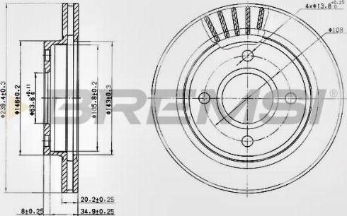 Bremsi CD6766V - Тормозной диск autosila-amz.com