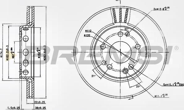 Bremsi CD6728V - Тормозной диск autosila-amz.com