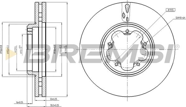 Bremsi CD8469V - Тормозной диск autosila-amz.com